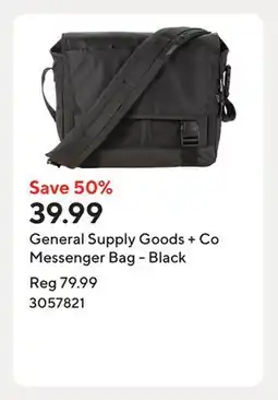 Staples General Supply Goods + Co Messenger Bag - Black offer