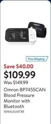 Walmart Omron BP7455CAN Blood Pressure Monitor with Bluetooth offer