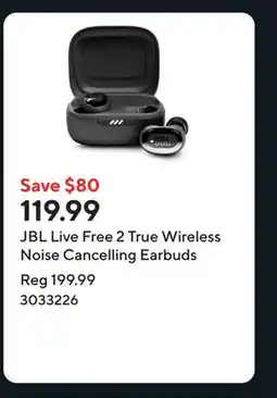 Staples JBL Live Free 2 True Wireless Noise Cancelling Earbuds offer