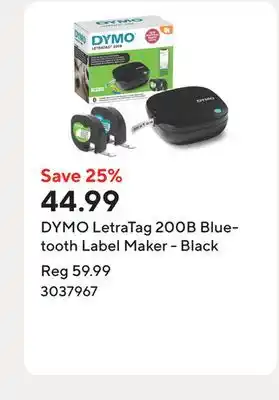 Staples DYMO LetraTag 200B Bluetooth Label Maker - Black offer