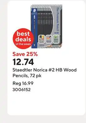 Staples Staedtler Norica #2 HB Wood Pencils, 72 pk offer