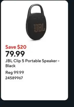 Staples JBL Clip 5 Portable Speaker - Black offer