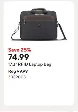 Staples 17.3 RFID Laptop Bag offer