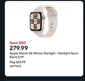 Staples Apple Watch SE 40mm Starlight - Starlight Sport Band S/M offer