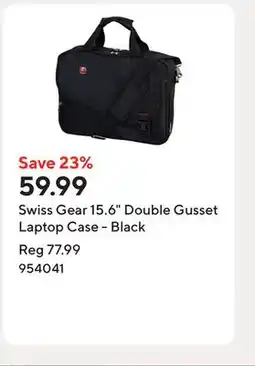 Staples Swiss Gear 15.6 Double Gusset Laptop Case - Black offer