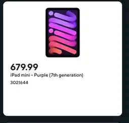 Staples iPad mini - Purple (7th generation) offer