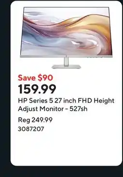 Staples HP Series 5 27 inch FHD Height Adjust Monitor - 527sh offer