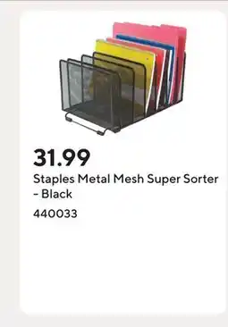 Staples Staples Metal Mesh Super Sorter - Black offer