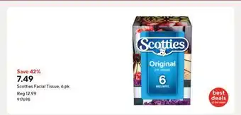 Staples Scotties Facial Tissue, 6 pk offer