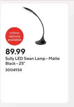 Staples Sully LED Swan Lamp - Matte Black - 25 offer