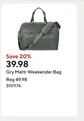 Staples Gry Mattr Weekender Bag offer