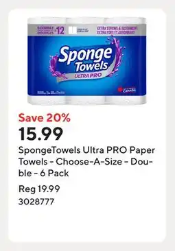 Staples SpongeTowels Ultra PRO Paper Towels - Choose-A-Size - Double - 6 Pack offer