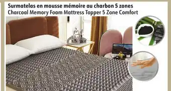 Hart Charcoal Memory Foam Mattress Topper 5 Zone Comfort offer