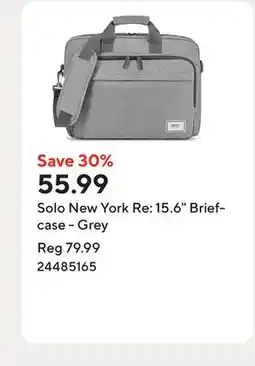 Staples Solo New York Re: 15.6 Briefcase - Grey offer