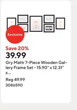 Staples Gry Mattr 7-Piece Wooden Gallery Frame Set - 15.90 x 12.31 x 2.68 - Black offer