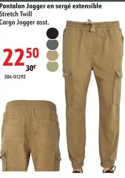 Sushi Shop Stretch Twill Cargo Jogger asst offer