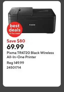 Staples Pixma TR4720 Black Wireless All-In-One Printer offer