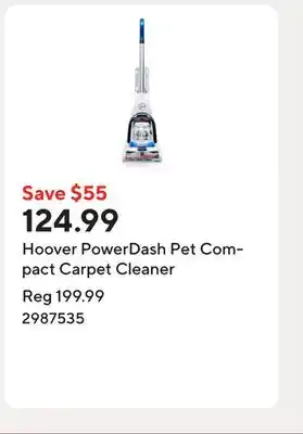 Staples Hoover PowerDash Pet Compact Carpet Cleaner offer