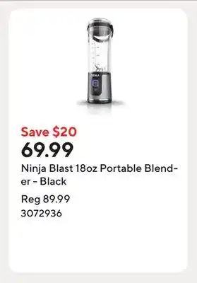 Staples Ninja Blast 18oz Portable Blender - Black offer