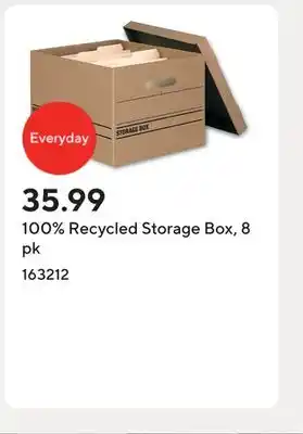 Staples 100% Recycled Storage Box, 8 pk offer