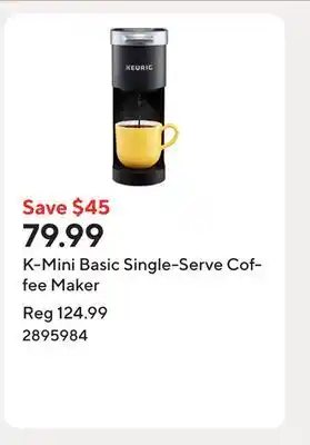 Staples K-Mini Basic Single-Serve Coffee Maker offer