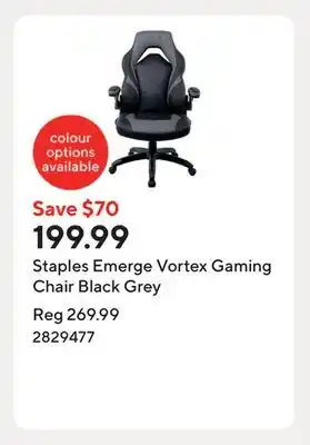 Staples Staples Emerge Vortex Gaming Chair Black Grey offer