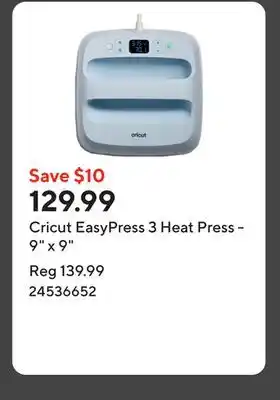 Staples Cricut EasyPress 3 Heat Press - 9 x 9 offer