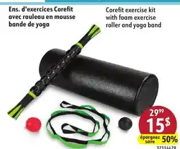 Hart Corefit exercise kit with foam exercise roller and yoga band offer