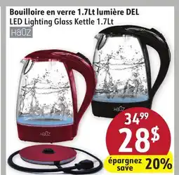 Hart LED Lighting Glass Kettle 1.7Lt offer