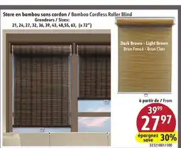 Hart Bamboo Cordless Roller Blind offer