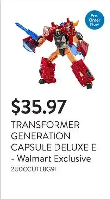 Walmart TRANSFORMER GENERATION CAPSULE DELUXE E - Walmart Exclusive offer