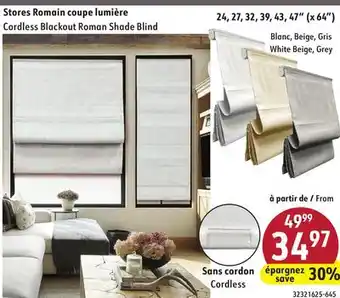 Hart Cordless Blackout Roman Shade Blind offer