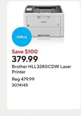 Staples Brother HLL3280CDW Laser Printer offer