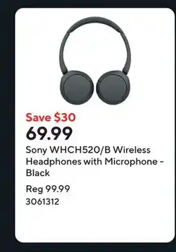 Staples Sony WHCH520/B Wireless Headphones with Microphone - Black offer