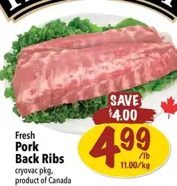 Farm Boy Fresh Pork Back Ribs offer