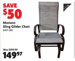 Home Hardware Monaco Sling Gilder Chair offer