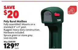 Home Hardware Poly Rural Mailbox offer