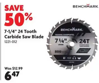 Home Hardware 7-1/4 24 Tooth Carbide Saw Blade offer