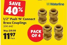 Home Hardware 1/2 Push 'N' Connect Brass Couplings offer