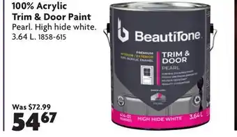 Home Hardware 100% Acrylic Trim & Door Paint offer