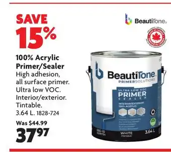 Home Hardware 100% Acrylic Primer/Sealer offer