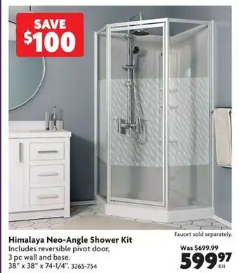 Home Hardware Himalaya Neo-Angle Shower Kit offer