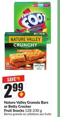 Chalo FreshCo Nature Valley Granola Bars or Betty Crocker Fruit Snacks 128-230 g offer