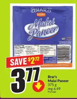 Chalo FreshCo Brar's Malai Paneer 375 g offer