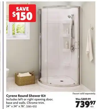 Home Hardware Cyrene Round Shower Kit offer