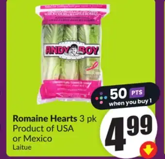 Chalo FreshCo Romaine Hearts 3 pk Product of USA or Mexico offer