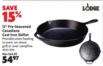 Home Hardware 12 Pre-Seasoned Canadiana Cast Iron Skillet offer