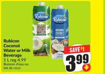 Chalo FreshCo Rubicon Coconut Water or Milk Beverage 1 L offer