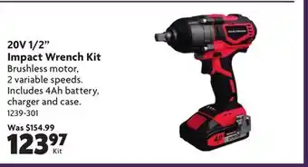 Home Hardware 20V 1/2 Impact Wrench Kit offer