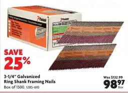 Home Hardware 3-1/4 Galvanized Ring Shank Framing Nails offer